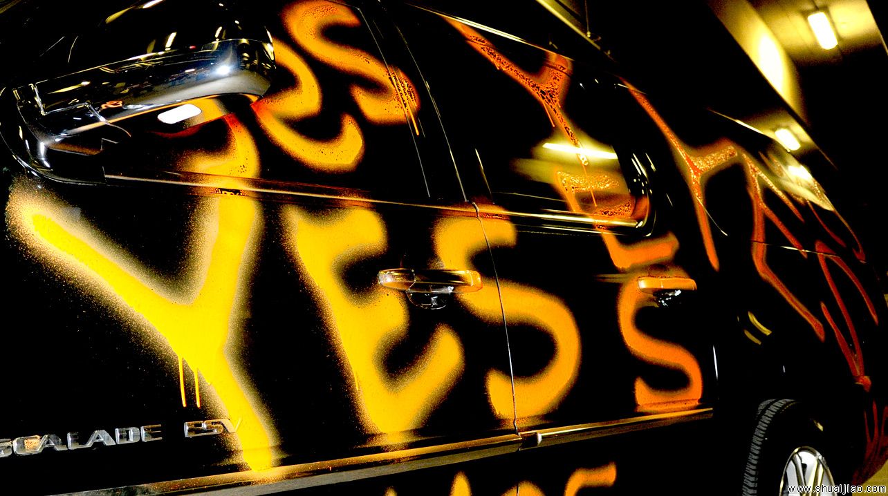 兰迪·奥顿新车被恶搞喷漆 兰迪·奥顿新车被恶搞喷漆