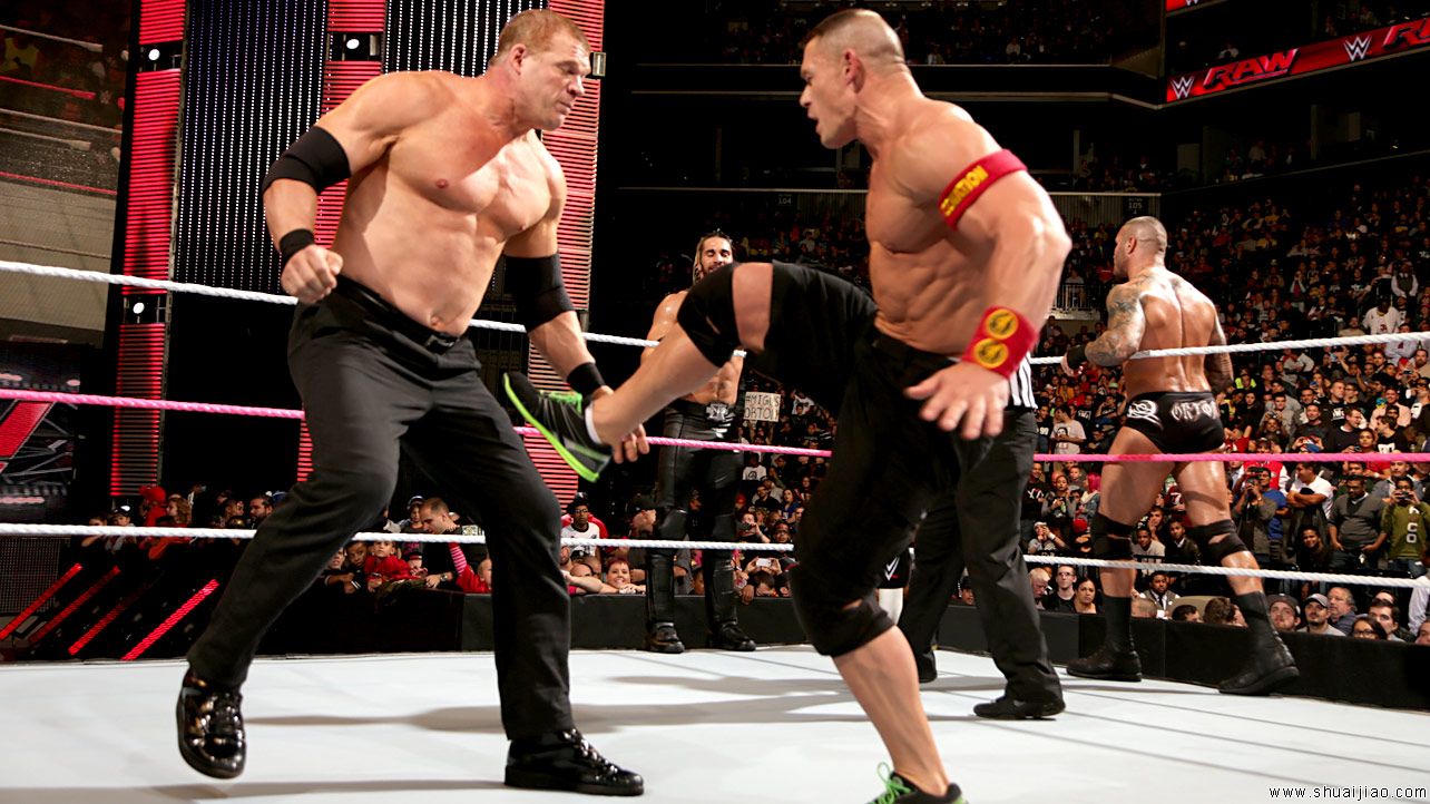 塞纳 vs. 兰迪&凯恩&罗林斯《RAW2014.10.07》