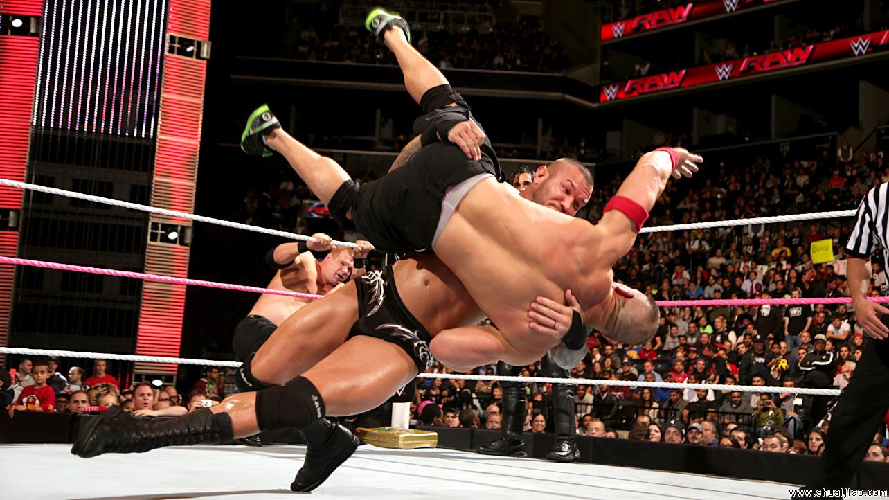 塞纳 vs. 兰迪&凯恩&罗林斯《RAW2014.10.07》