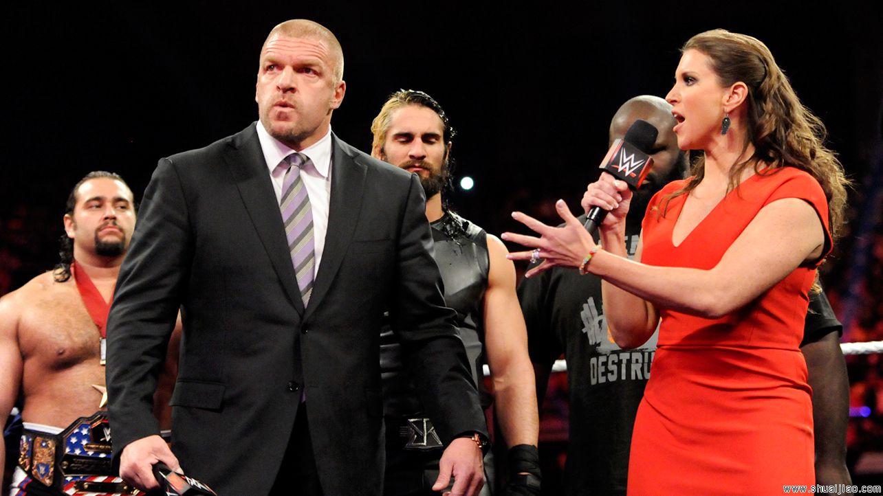 塞纳队和全权夫妇队签署强者生存合约《RAW2014.11.18》