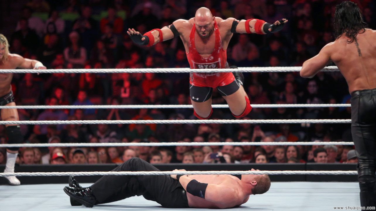 塞纳&道夫&埃里克 vs. 凯恩&罗林斯&卢克《RAW2014.12.02》