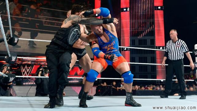 兰迪·奥顿对阵罗曼·雷恩斯对阵莱贝克《RAW 2015.04.07》