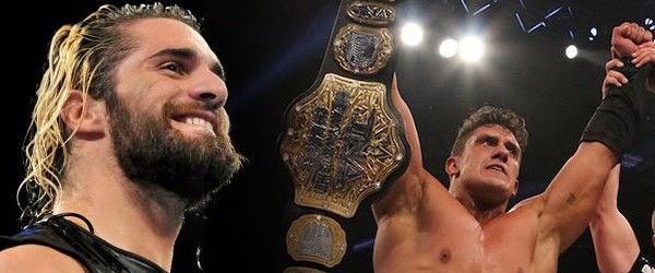 WWE世界冠军罗林斯恭贺新科TNA世界冠军EC3！