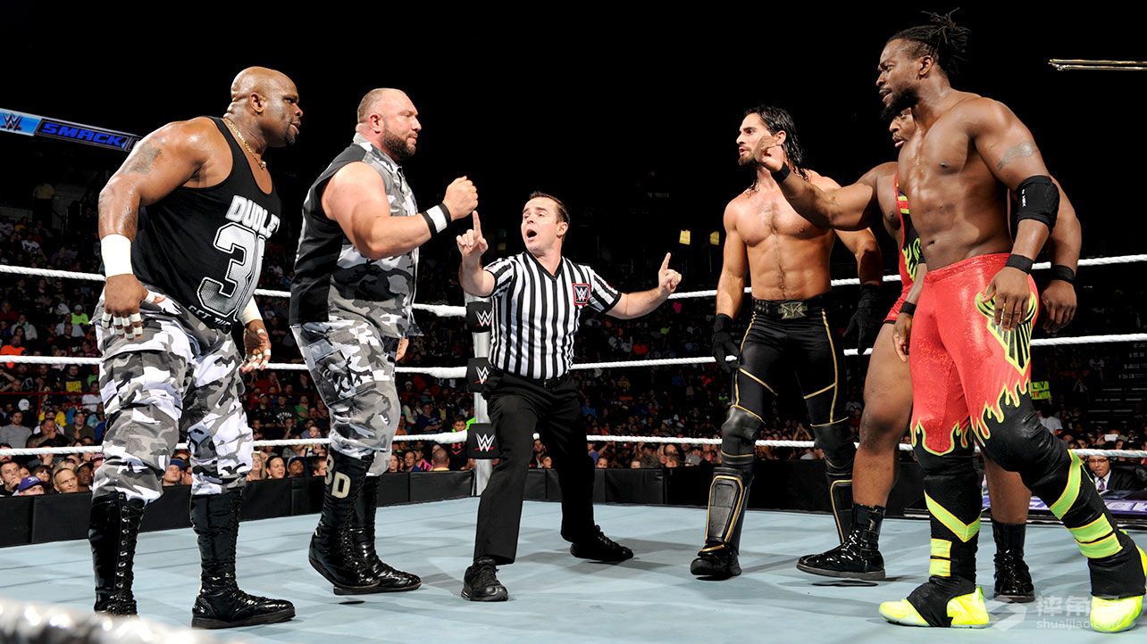 达德利男孩&凯恩对阵新一天&罗林斯《WWE SmackDown 2015.10.04》