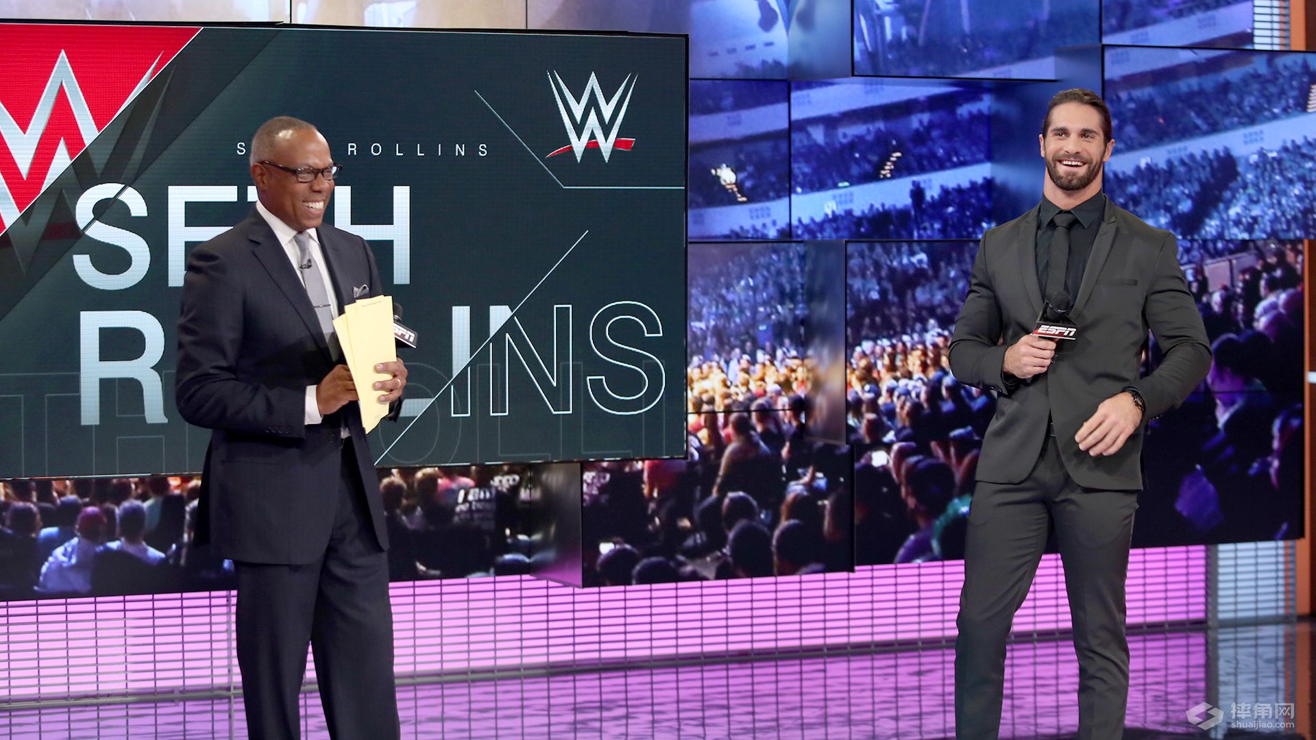 WWE赛斯·罗林斯做客ESPN（全球最大的体育电视网）