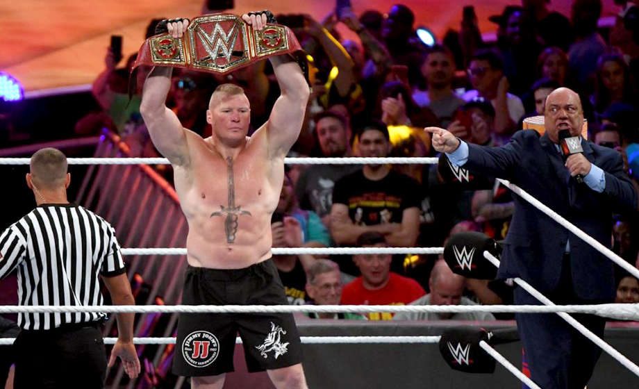 WWE环球冠军赛，野兽布洛克·莱斯纳决战罗曼·雷恩斯！《SummerSlam 2018》