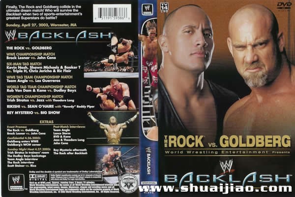 Backlash 2003 DVD封面