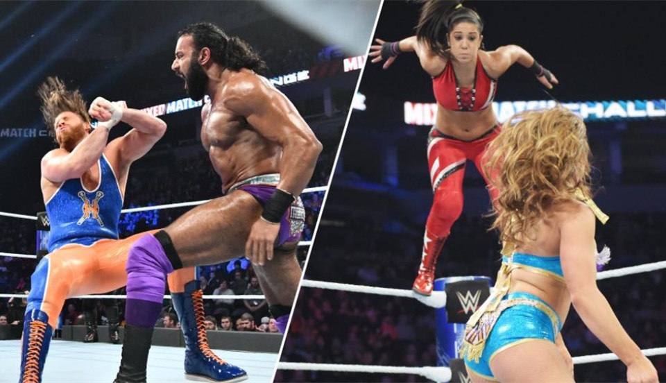 WWE2018男女混合双打赛第二季：芬·巴洛尔欲复仇莱斯利！