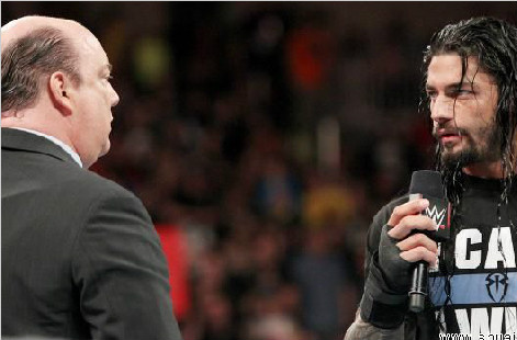 罗曼·雷恩斯打断保罗·海曼讲话《RAW2015.03.17》