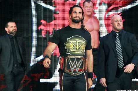赛斯·罗林斯与兰迪·奥顿对峙《RAW 2015.04.07》