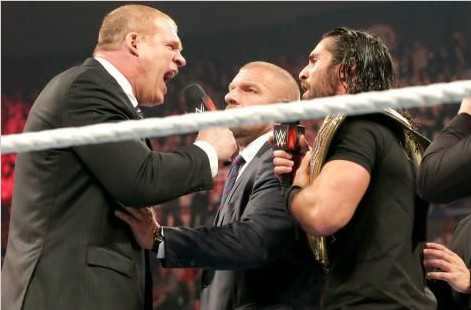 Triple H或会在在血债血尝上增加凯恩的公司股份《RAW 2015.05.12》