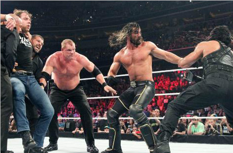 罗曼·雷恩斯 &迪恩·安布罗斯 vs 塞思·罗林斯 &凯恩《WWE RAW 2015.06.30》